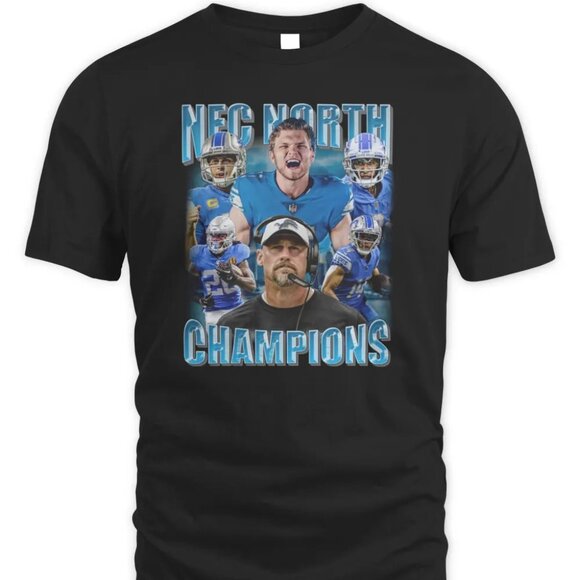 Dan Campbell Detroit Lions NFC North Championship Football Coach Fan T-Shirt 79 - Picture 1 of 5